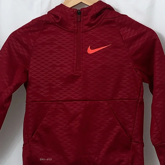 Boys Nike Dri Fit Red Hoodie Size XS EUC - Picture 3 of 8